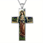 Collar con Colgante de la Cruz de la Virgen María Joyería Religiosa