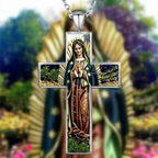 Collar con Colgante de la Cruz de la Virgen María Joyería Religiosa