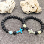Pulsera de Cruz que Brilla en la Oscuridad