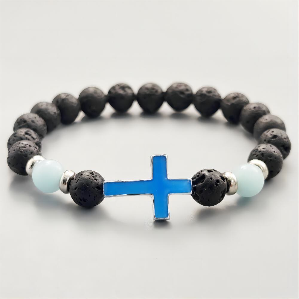 Pulsera de Cruz que Brilla en la Oscuridad