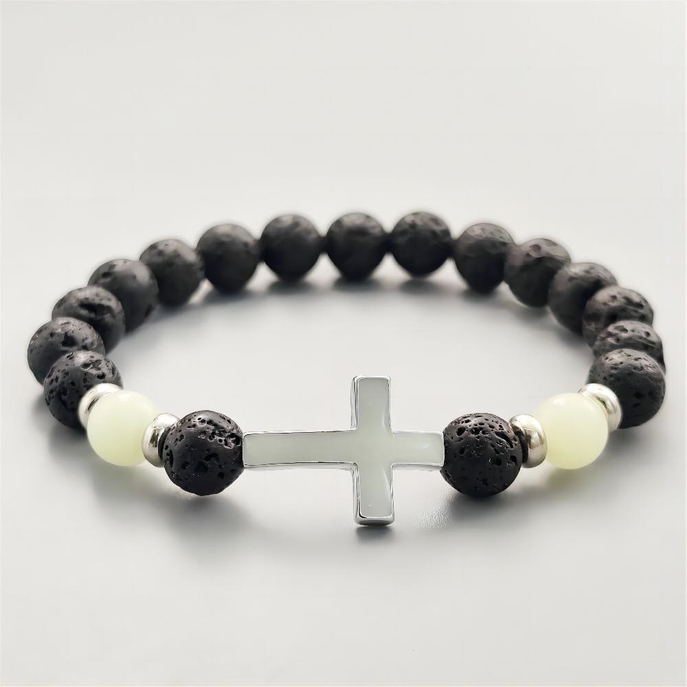 Pulsera de Cruz que Brilla en la Oscuridad