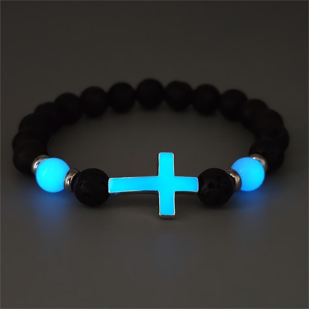 Pulsera de Cruz que Brilla en la Oscuridad