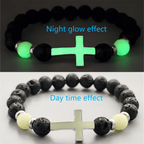 Pulsera de Cruz que Brilla en la Oscuridad