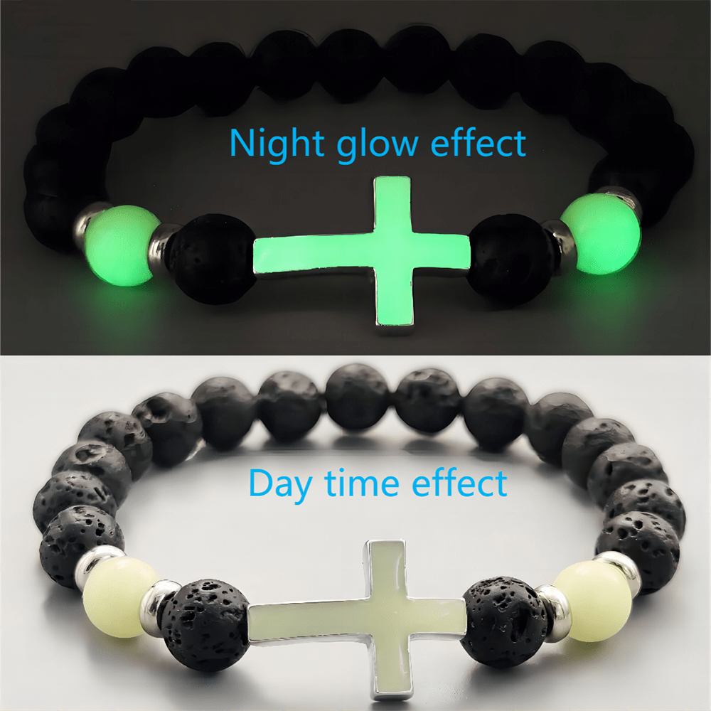 Pulsera de Cruz que Brilla en la Oscuridad
