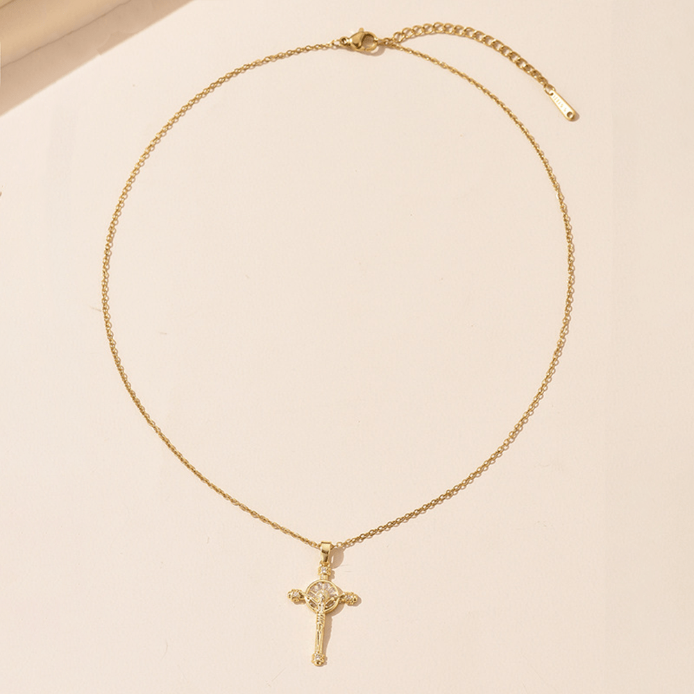 Collar de Cruz de Jesús Crucifijo Fe Cristiana