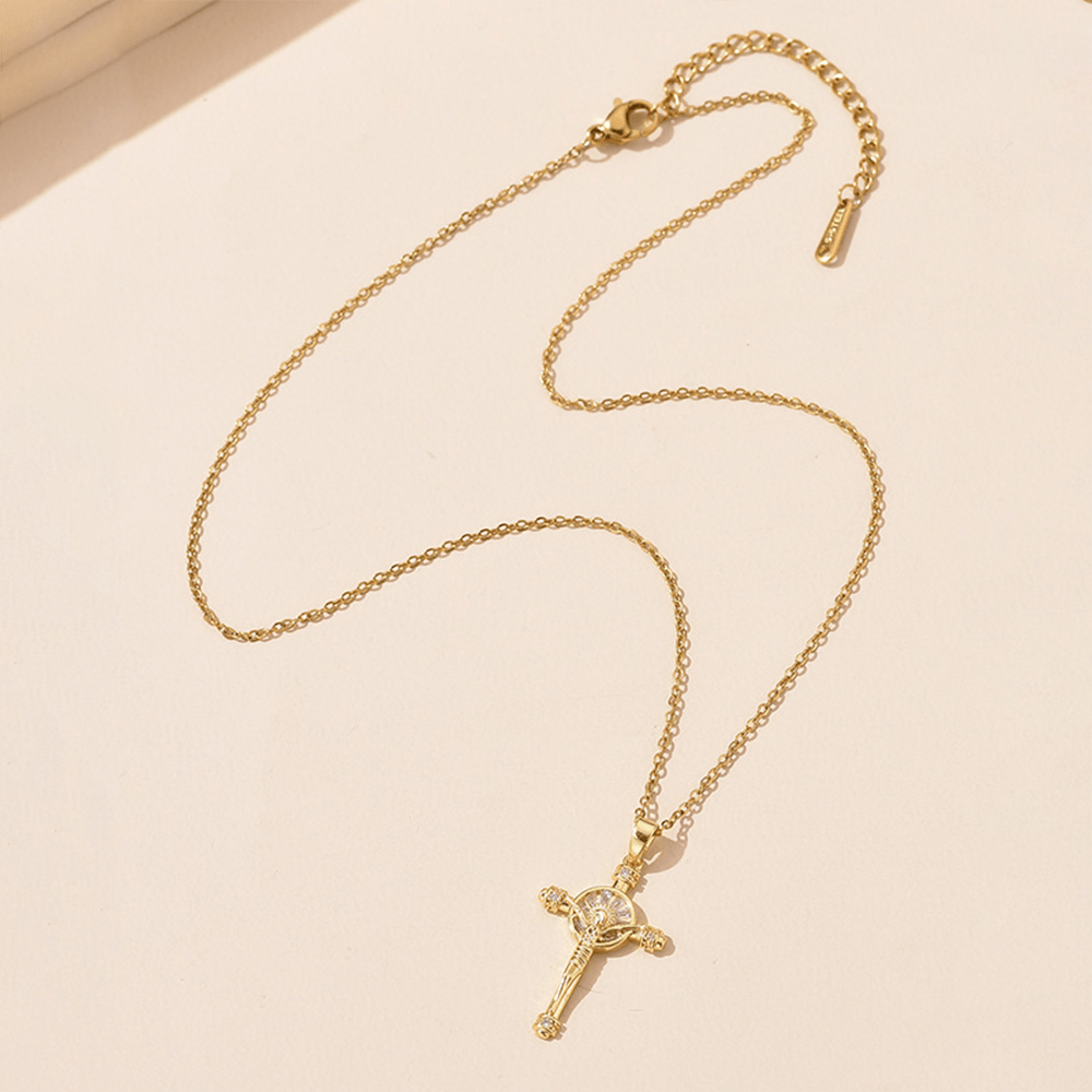 Collar de Cruz de Jesús Crucifijo Fe Cristiana