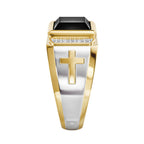 Anillo Cruz Bicolor Plated - Con Dios, Todas las Cosas Son Posibles