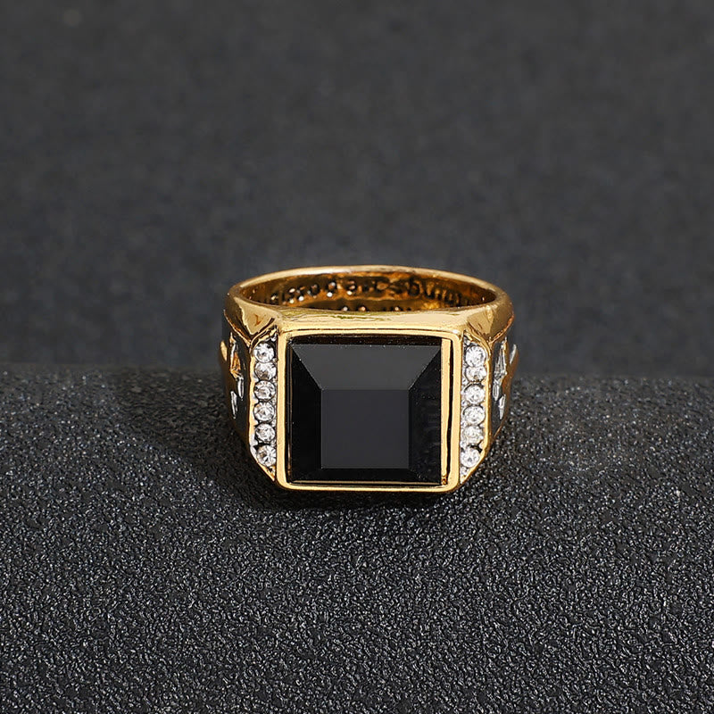 Anillo Cruz Bicolor Plated - Con Dios, Todas las Cosas Son Posibles