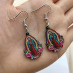 Pendientes Coloridos de la Virgen María de Nuestra Señora de Guadalupe