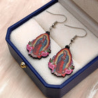 Pendientes Coloridos de la Virgen María de Nuestra Señora de Guadalupe