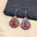 Pendientes Coloridos de la Virgen María de Nuestra Señora de Guadalupe