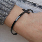 Pulsera de Religión con Brazalete de Cuff de Plata