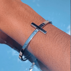 Pulsera de Religión con Brazalete de Cuff de Plata