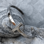 Pulsera de Religión con Brazalete de Cuff de Plata