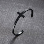 Pulsera de Religión con Brazalete de Cuff de Plata