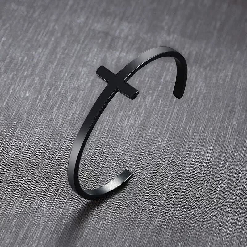 Pulsera de Religión con Brazalete de Cuff de Plata