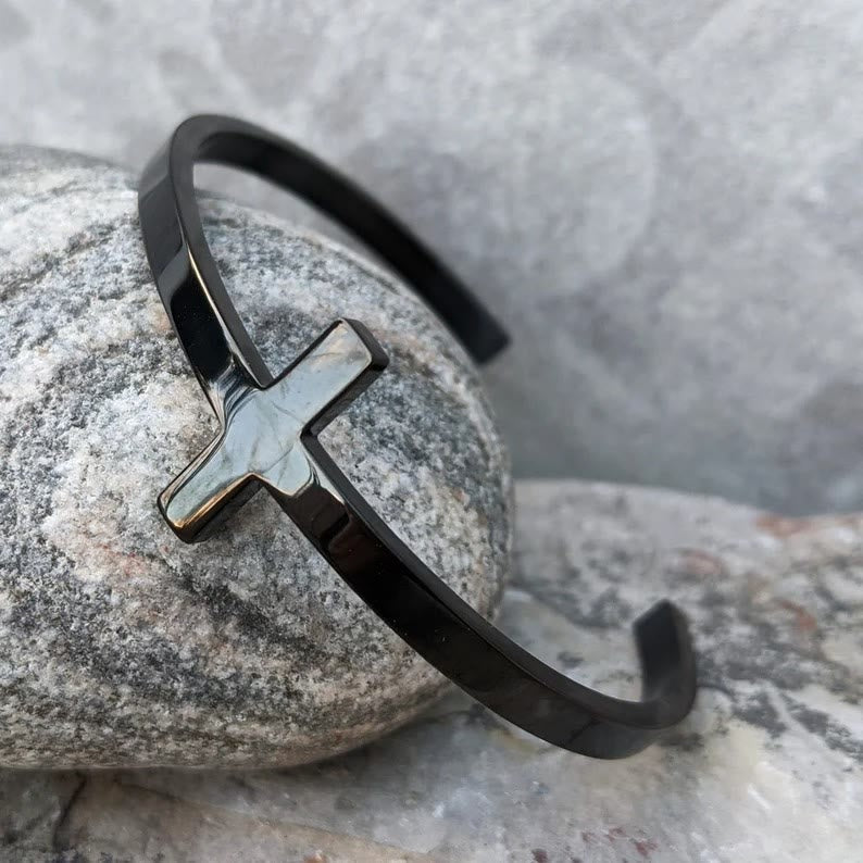 Pulsera de Religión con Brazalete de Cuff de Plata