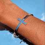 Pulsera de Religión con Brazalete de Cuff de Plata