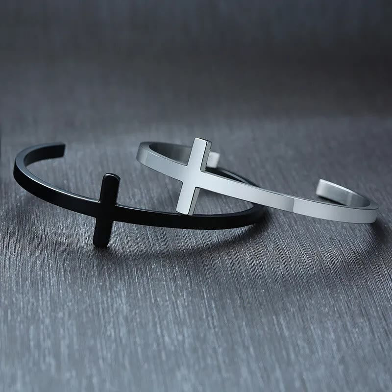 Pulsera de Religión con Brazalete de Cuff de Plata