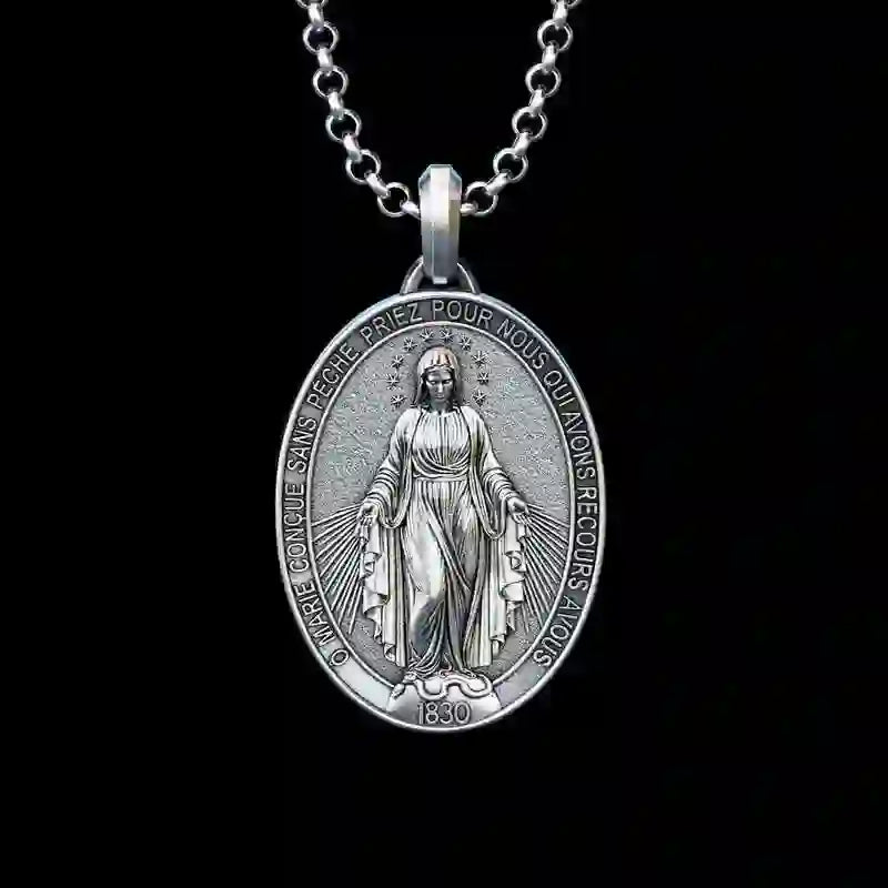 Collar con Colgante de Plata Maria Joyería Religiosa