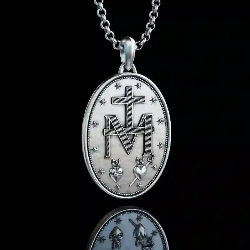 Collar con Colgante de Plata Maria Joyería Religiosa