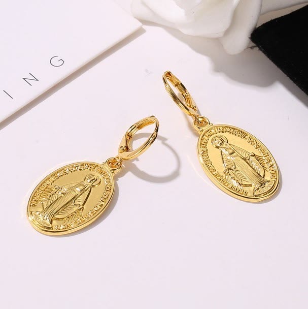 Medallas Milagrosas de María Pendientes Religiosos