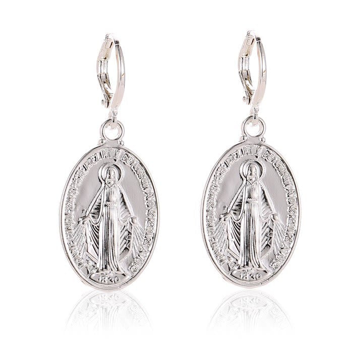Medallas Milagrosas de María Pendientes Religiosos