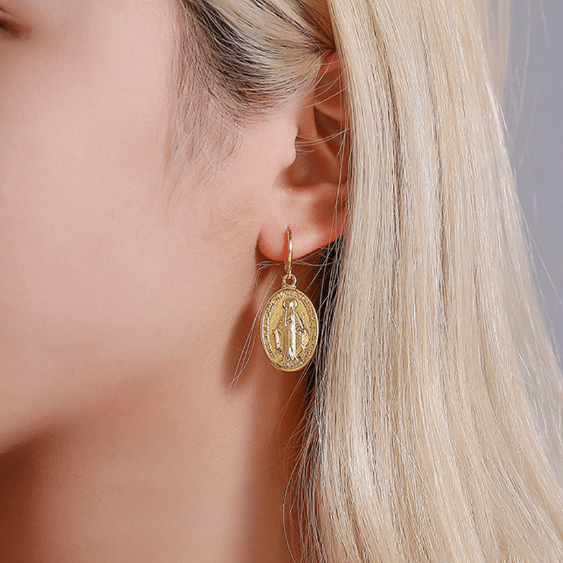 Medallas Milagrosas de María Pendientes Religiosos