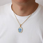 Collar de Pintura de la Virgen María Joyería de Icono Religioso