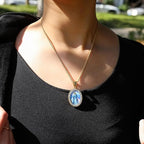 Collar de Pintura de la Virgen María Joyería de Icono Religioso