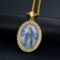 Collar de Pintura de la Virgen María Joyería de Icono Religioso