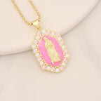 Exquisito Collar de Zirconio Micro-incrustado de la Bendita María