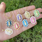 Exquisito Collar de Zirconio Micro-incrustado de la Bendita María