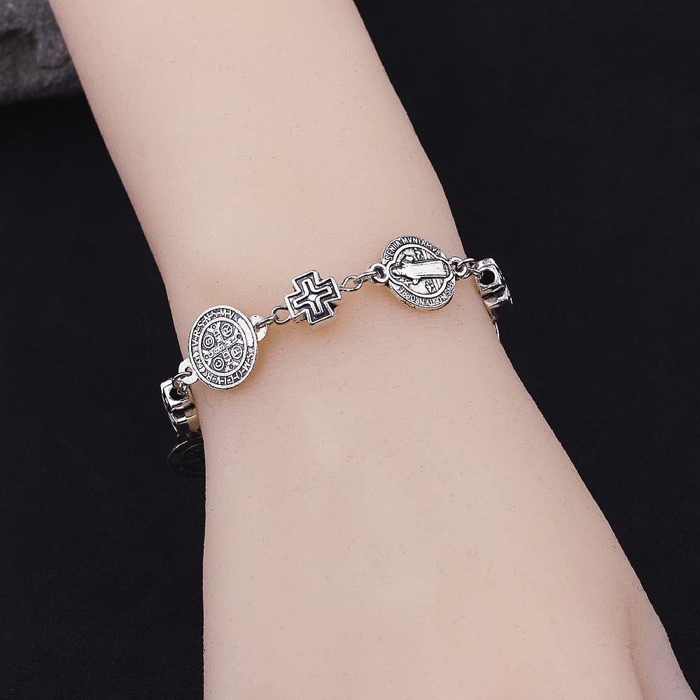 Pulsera de Protección Cruz Medalla de San Benito