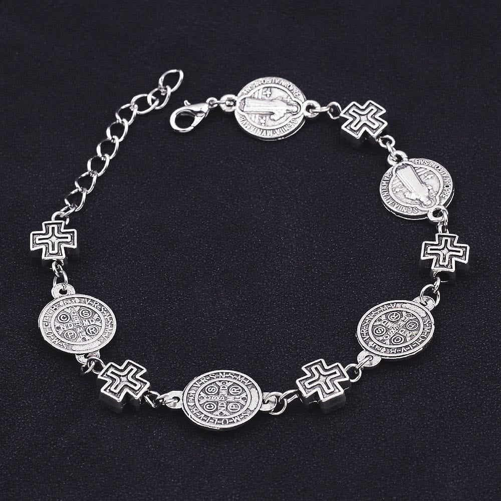 Pulsera de Protección Cruz Medalla de San Benito