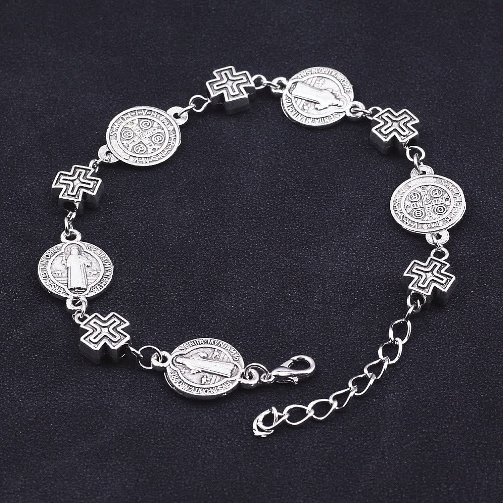 Pulsera de Protección Cruz Medalla de San Benito