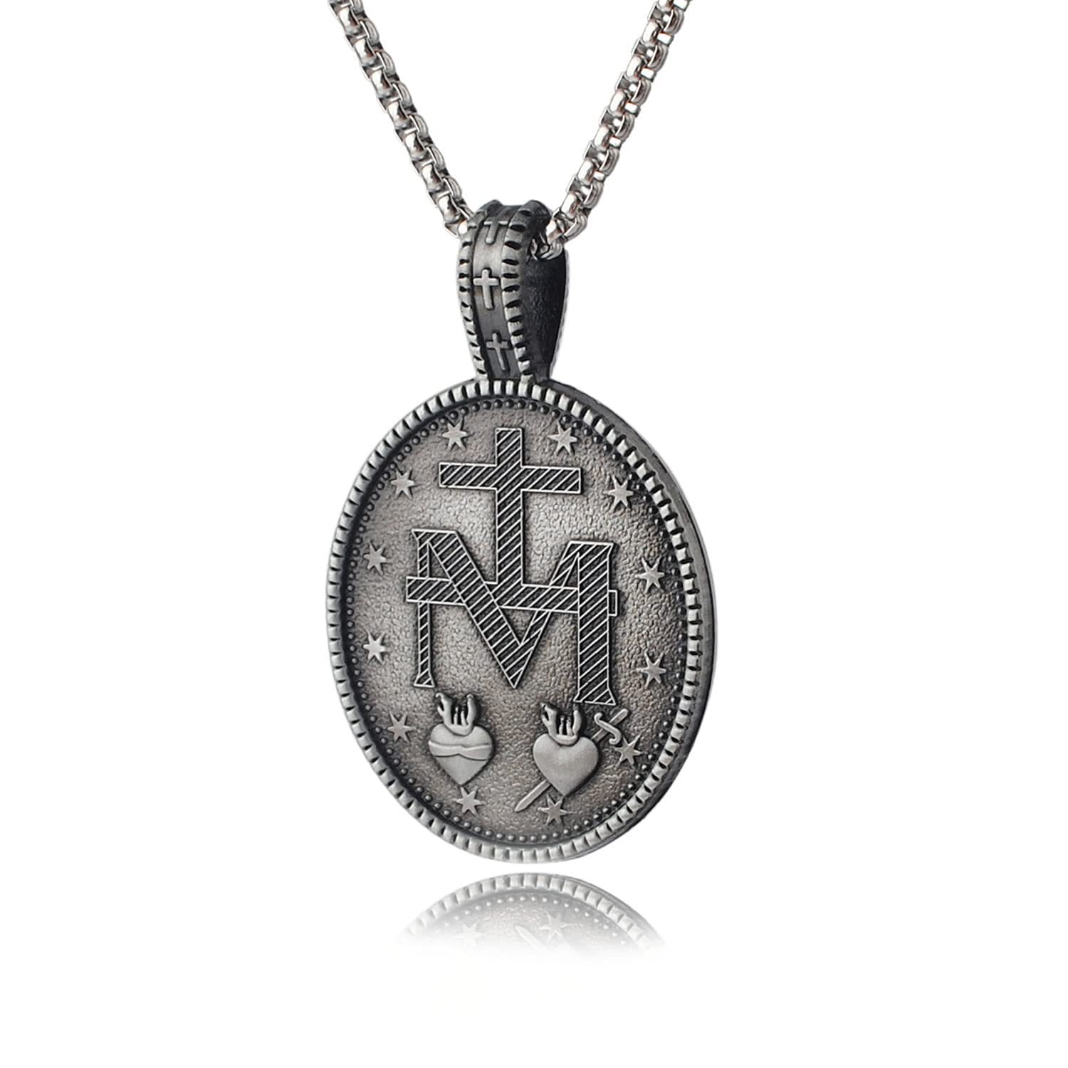Medallón de la Virgen María Milagrosa Collar