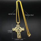 Collar Cruz de Vid Halo Eucarístico de Estilo Multi-elemento