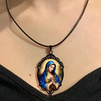 Collar Vintage de Estilo Gótico con Bordes Nuestra Señora de Guadalupe