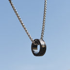 Anillo y Collar de Cadena con Estilo de Combinación de Versículo Bíblico