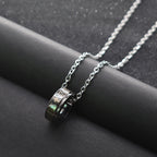 Anillo y Collar de Cadena con Estilo de Combinación de Versículo Bíblico