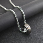 Anillo y Collar de Cadena con Estilo de Combinación de Versículo Bíblico