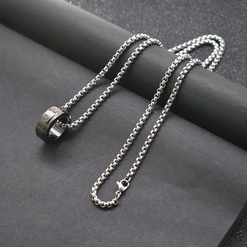Anillo y Collar de Cadena con Estilo de Combinación de Versículo Bíblico