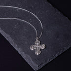 Collar de Aleación con Colgante de Cruz Cuádruple Carmelitano Clásico de Cinco en Uno