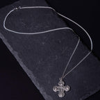 Collar de Aleación con Colgante de Cruz Cuádruple Carmelitano Clásico de Cinco en Uno