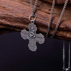Collar de Aleación con Colgante de Cruz Cuádruple Carmelitano Clásico de Cinco en Uno