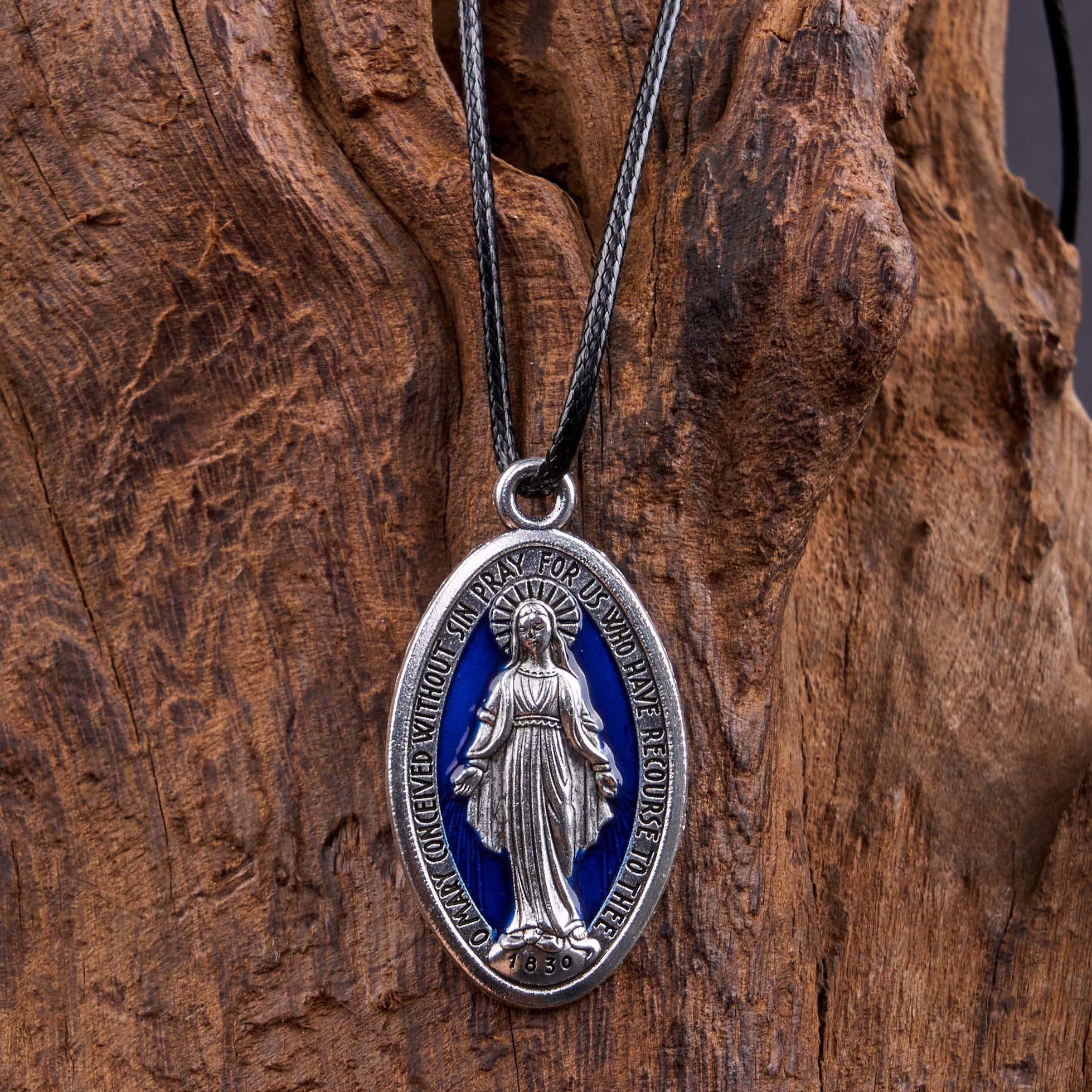 Collar Colgante de la Medalla Milagrosa de Nuestra Señora Estilo Clásico