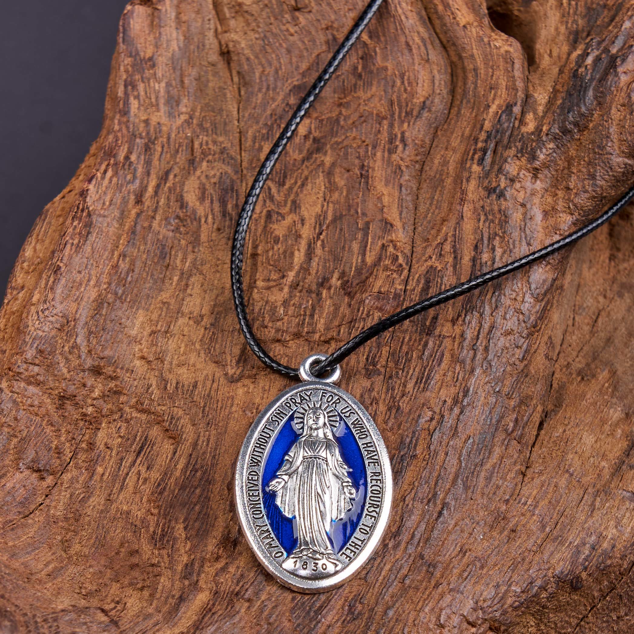 Collar Colgante de la Medalla Milagrosa de Nuestra Señora Estilo Clásico