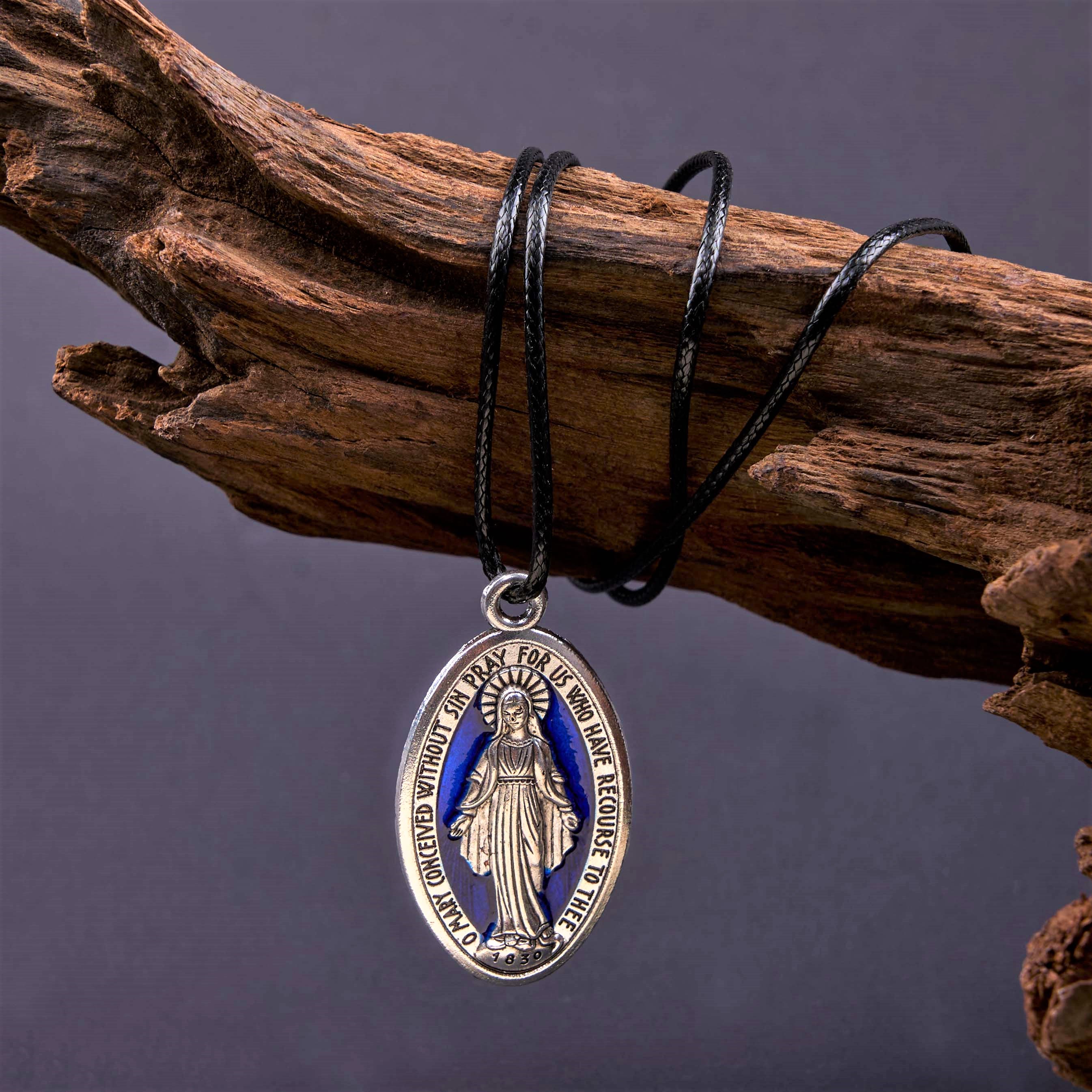 Collar Colgante de la Medalla Milagrosa de Nuestra Señora Estilo Clásico