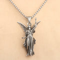Collar de Colgante de Titanio del Ángel Guardián de Protección Celestial de Estilo Clásico